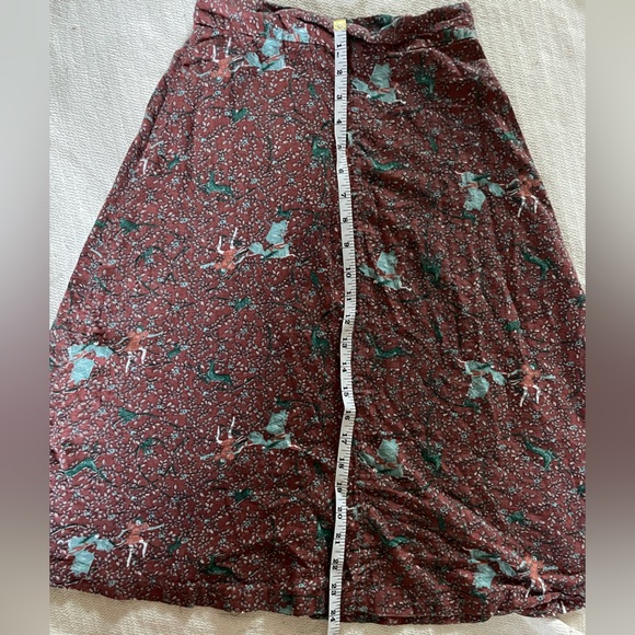 Midi skirt handmade unique pattern A-line skirt 100% cotton - Picture 4 of 7